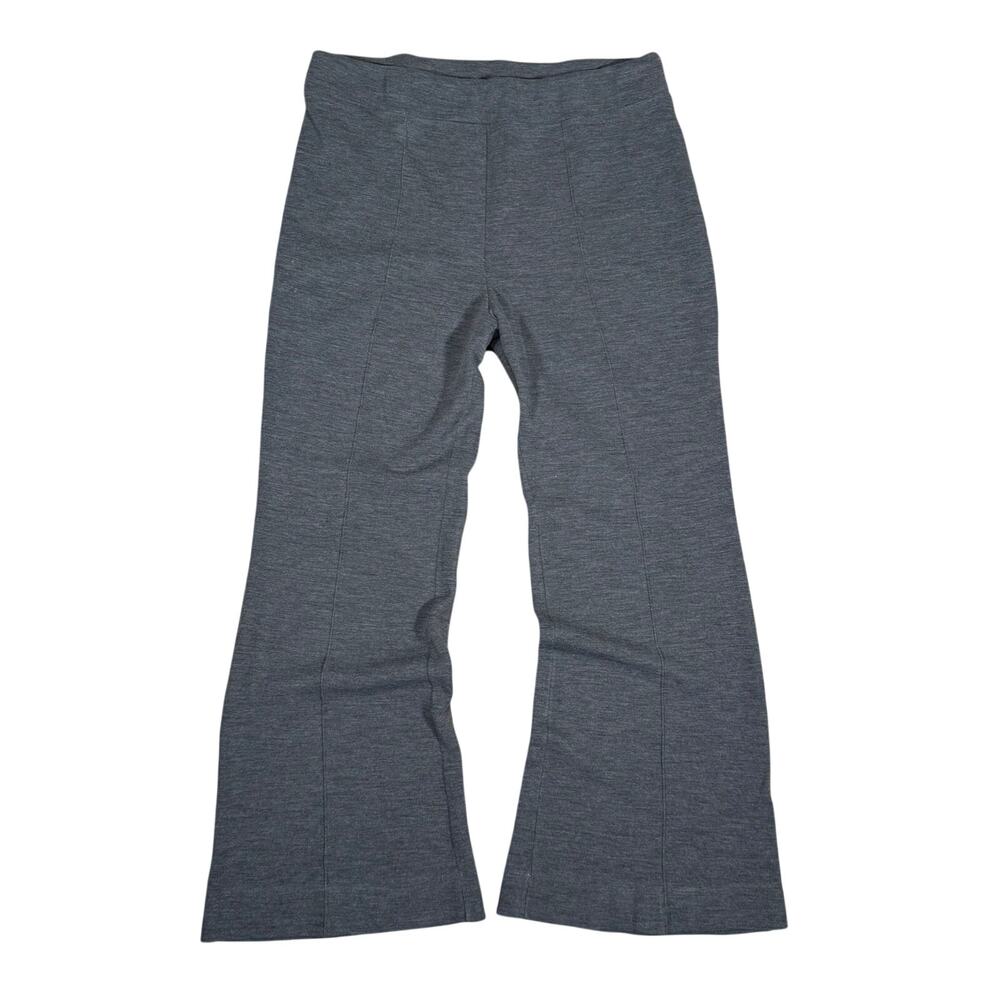 Vintage 80s Heathered Grey Elastic Waist Wide Leg Britches Large